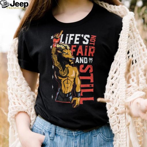 Men_s Black Roman Reigns Life_s Not Fair Long Sleeve T Shirt