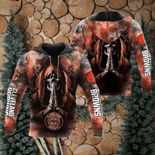 Mens 3D Graphic Hoodie Cleveland Browns Smoke Gift