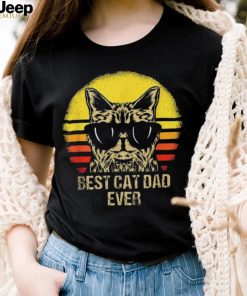 Mens Best Cat Dad Ever Daddy Cats Paw Retro Vintage Shirt