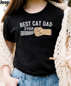 Mens Best Cat Dad Ever Fathers Day Pet Kitten Cat Whisperer Shirt