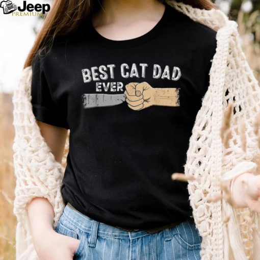 Mens Best Cat Dad Ever Fathers Day Pet Kitten Cat Whisperer Shirt