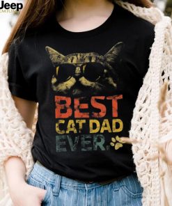 Mens Best Cat Dad Ever Fist Paw Pump Funny Daddy Father’s Day Shirt