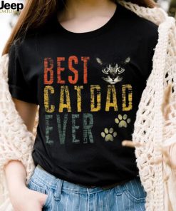 Mens Best Cat Dad Ever Funny Cat Enthusiast Animal Lover Father Shirt