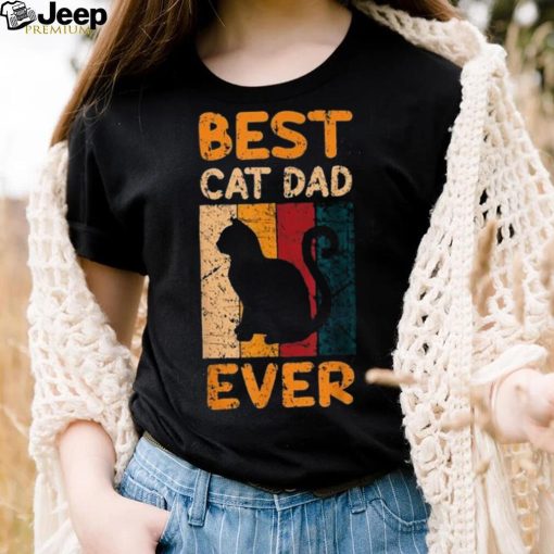 Mens Best Cat Dad Ever Funny Daddy Father Day Plus Size Shirt