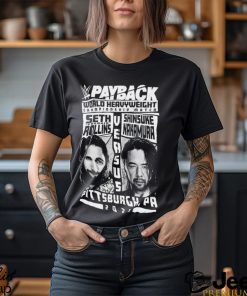 Men's Black Seth Freakin Rollins vs Shinsuke Nakamura 2023 Payback World Heavyweight Championship Match T Shirt