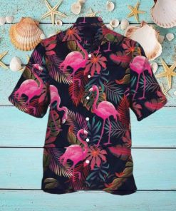 Men’s Botanical Flamingo Hawaiian T Shirt Hawaiian Gift Aloha Shirt Hawaiian Beach Short