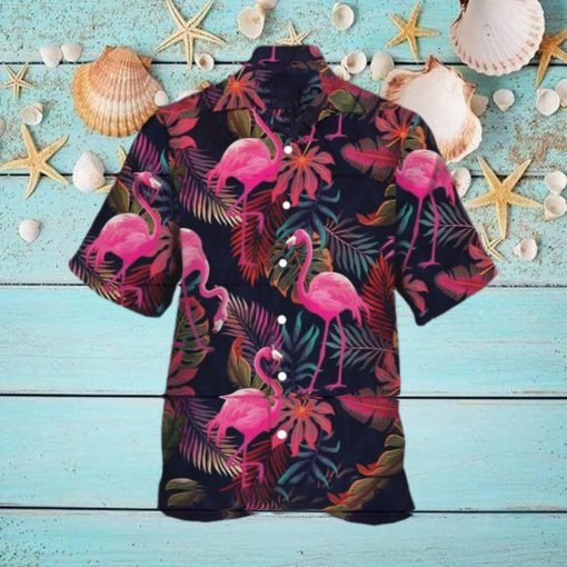 Men’s Botanical Flamingo Hawaiian T Shirt Hawaiian Gift Aloha Shirt Hawaiian Beach Short