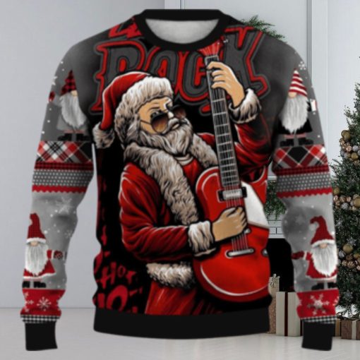 Men’s Casual Christmas Rock Crew Neck Ugly Sweater