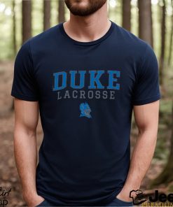 Men's Champion Gray Duke Blue Devils Stacked Logo Lacrosse T Shirt