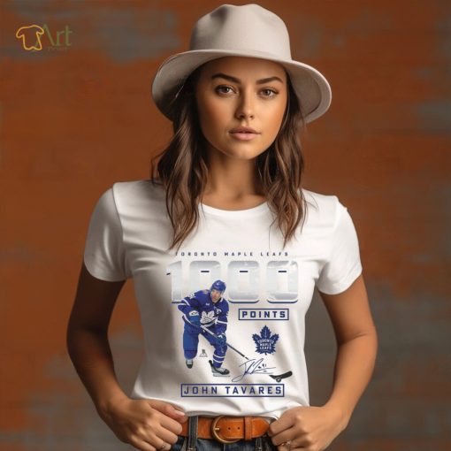 Men's Fanatics Branded John Tavares White Toronto Maple Leafs 1,000 Career Points T Shirt