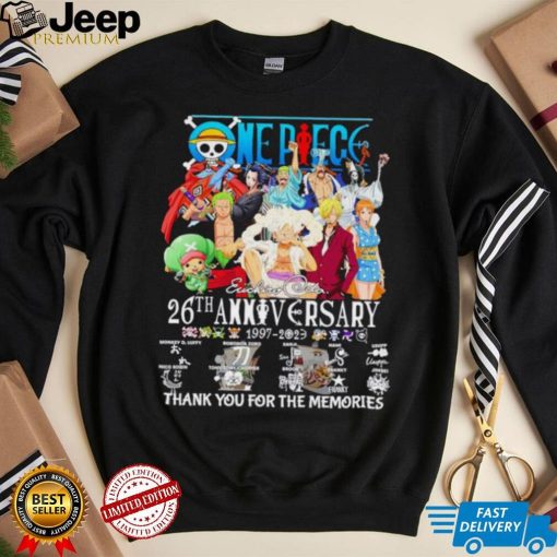 Men’s One Piece 26th anniversary 1997 2023 thank you for the memories shirt