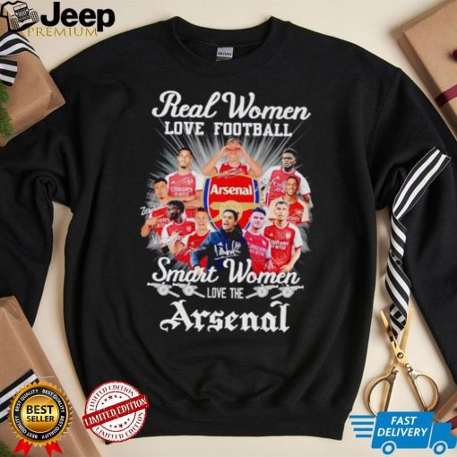 Men’s Real women love football smart women love the Arsenal signatures shirt