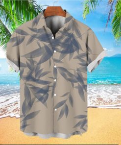 Men's Shirt Graphic Prints Leaves Turndown Blue Khaki Street Casual Short Sleeves Button Down Print Clothing Apparel Tropical Fashion Designer Hawaiian