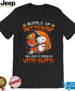 Men’s Snoopy buckle up buttercup you just flipped my witch switch shirt