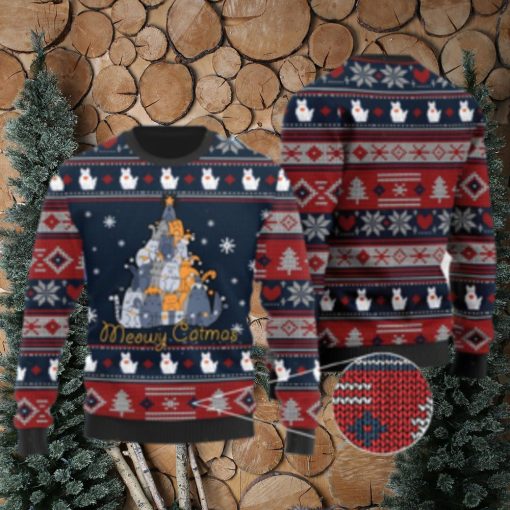 Meowy Catmas Christmas Cats Tree Ugly Sweater For Cat Lovers On Christmas Days