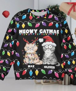 Meowy Catmas Christmas Funny Cats Personalized Ugly Sweater