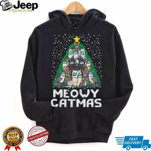 Meowy Catmas Christmas Tree Cats Mask Xmas Quarantine Gift T Shirt