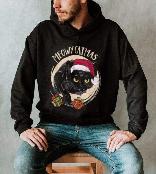 Meowy Catmas Merry Catmas Black Cat Christmas Funny Xmas Shirt