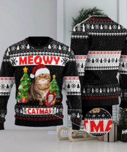 Meowy Christmas Knitting Pattern Christmas 3D Sweater