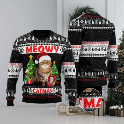 Meowy Christmas Knitting Pattern Christmas 3D Sweater