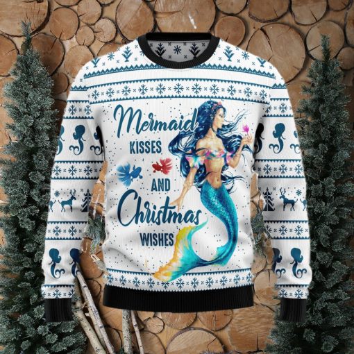 Mermaid Wishes Mermaid Lover Ugly Christmas Sweater