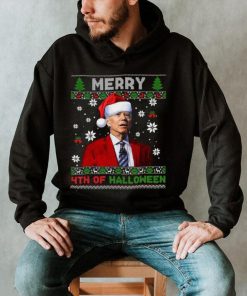 Merry 4Th Of Halloween Funny Biden Christmas T Shirt