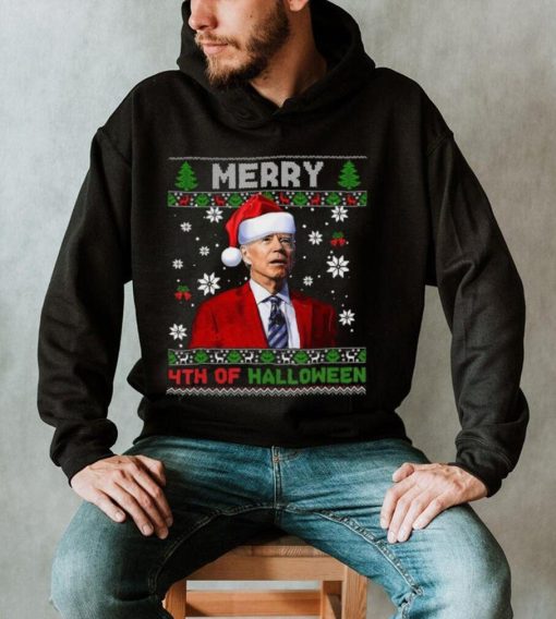 Merry 4Th Of Halloween Funny Biden Christmas T Shirt