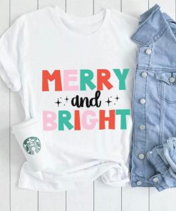 Merry And Bright Christmas Colorful Unisex T Shirt