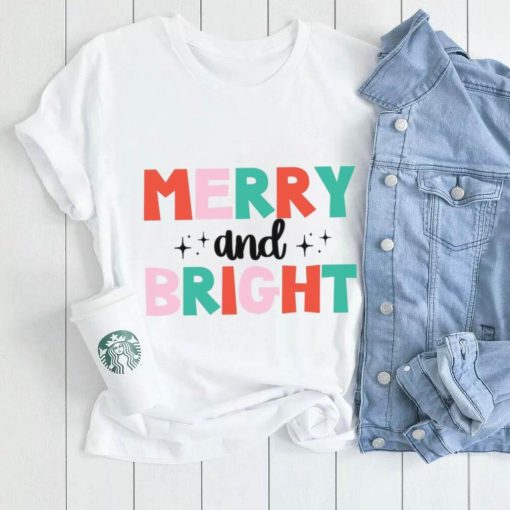 Merry And Bright Christmas Colorful Unisex T Shirt