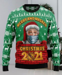 Merry And Masked Christmas 2021 Ugly Christmas Sweater