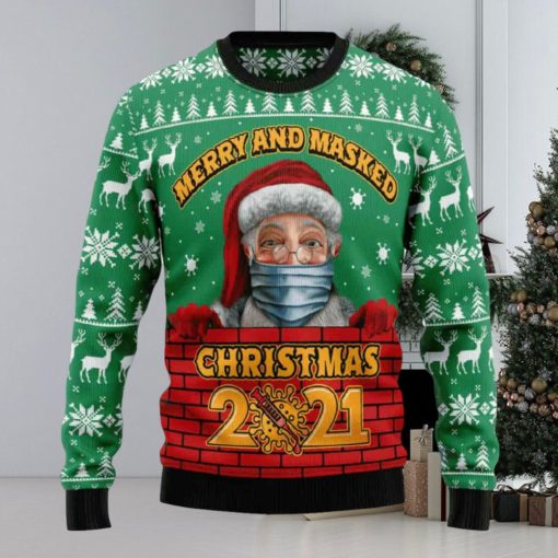 Merry And Masked Christmas 2021 Ugly Christmas Sweater