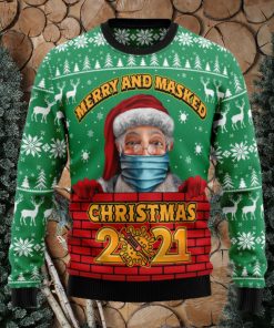 Merry And Masked Ugly Christmas Sweater Thankgiving Gift Men Women