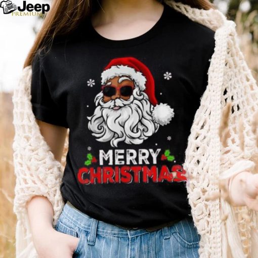 Merry Bright Groovy Christmas Retro Holiday 70s Santa Unisex Shirt