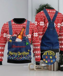 Merry Budweiser Knitted 3D Sweater Gift For Xmas