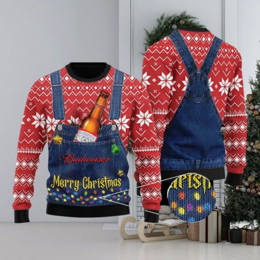 Merry Budweiser Knitted 3D Sweater Gift For Xmas