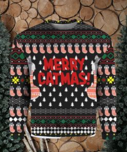 Merry Catmas Funny All Over Print 3D Hoodie, T Shirt, Christmas Sweater