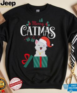 Merry Catmas Santa Hat Cat Lover Merry Christmas D Unisex Long Sleeve