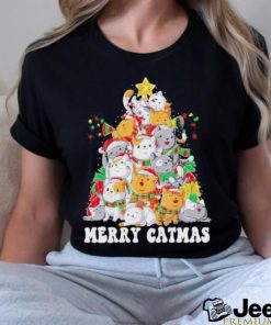 Merry Catmas pine tree christmas shirt