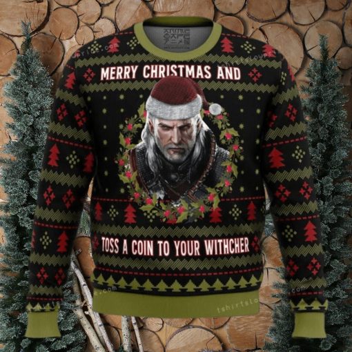 Merry Christmas And Toss A Coin The Witcher Womens Ugly Sweater