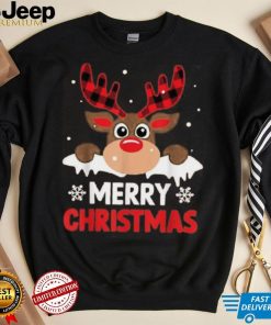 Merry Christmas Buffalo Plaid Reindeer Xmas Pajama Boy Girl Shirt