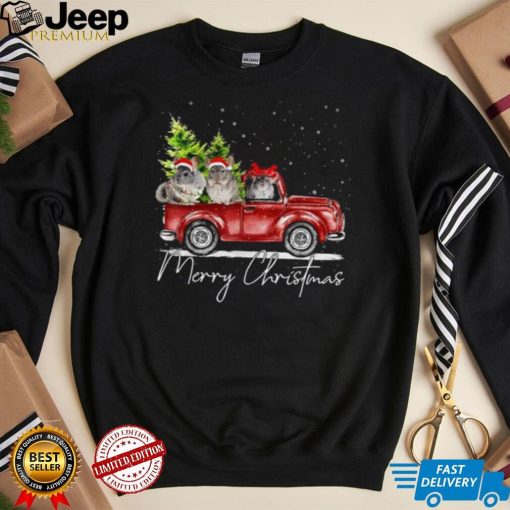 Merry Christmas Chinchilla Farmer Santa Truck Xmas Reindeer Shirt