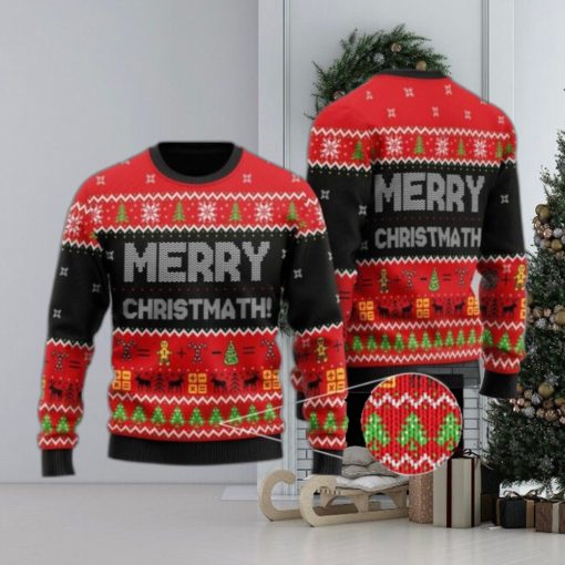 Merry Christmas Christmath Math 3D Printed Ugly Christmas Sweater