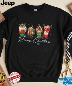 Merry Christmas Coffee And Movie Night Latte Happy Holidays Shirt