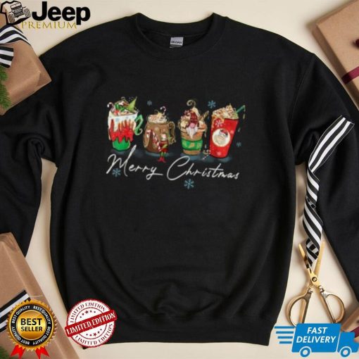 Merry Christmas Coffee And Movie Night Latte Happy Holidays Shirt