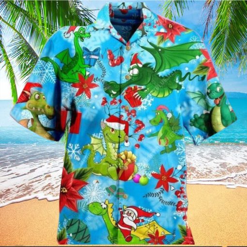 Merry Christmas Dragon Unisex Hawaiian Shirt High Quality Cotton Luxury Style
