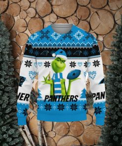 Merry Christmas Football American Grinch Cute Carolina Panthers 3D Sweater