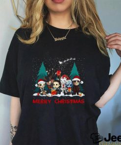 Merry Christmas Horror Movie Characters Tshirt