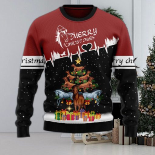 Merry Christmas Horse Tree Ugly Sweater