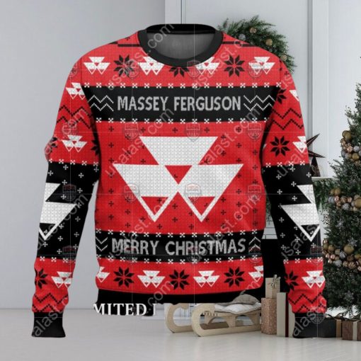 Merry Christmas Massey Ferguson Tractor Ugly Christmas Sweater