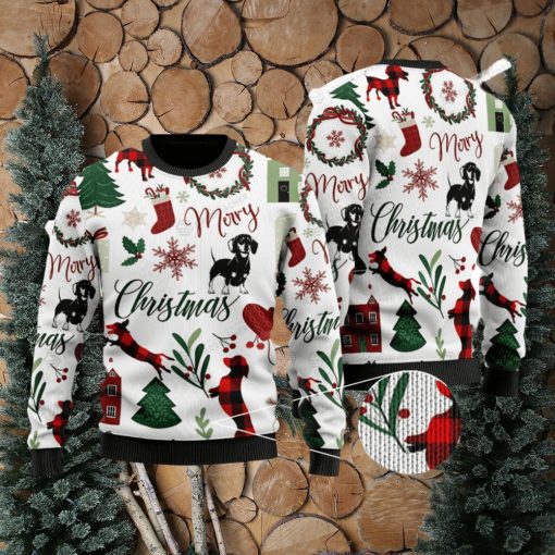 Merry Christmas Print Ugly Xmas Wool Knitted Sweater